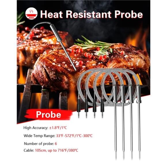 Bluetooth Meat Thermometer Wireless Meat Thermometer, Wireless Digital - Picture 6 of 7